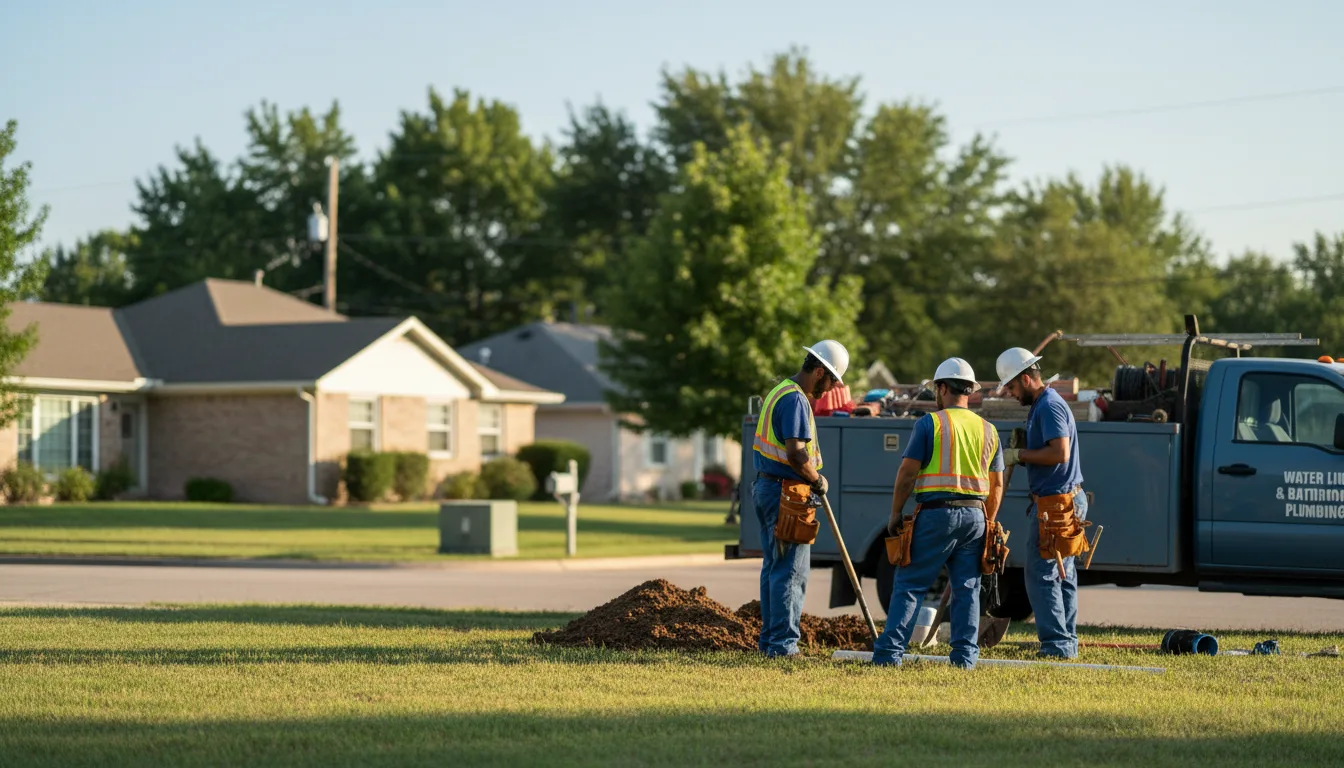 Residential water line and bathroom plumbing service in Mead, WA